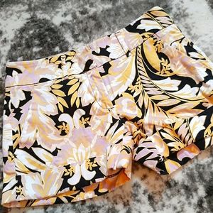 7th Avenue tropical print cuffed shorts.